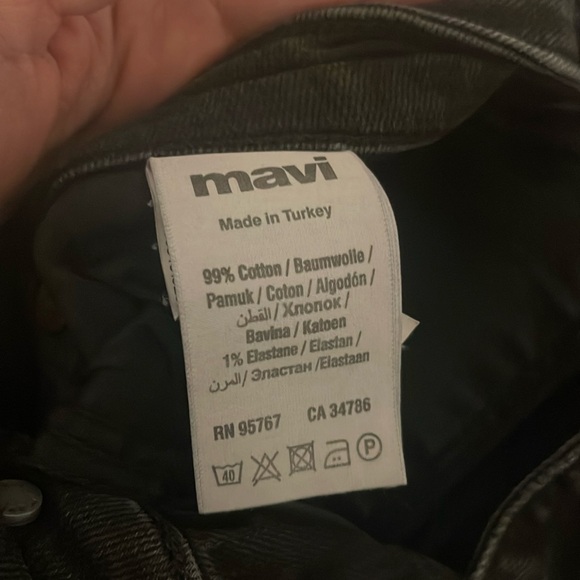 Mavi Ada Mid Rise Distressed Dark Smoke Grey Boyfriend Jeans 24X27 - Picture 2 of 10